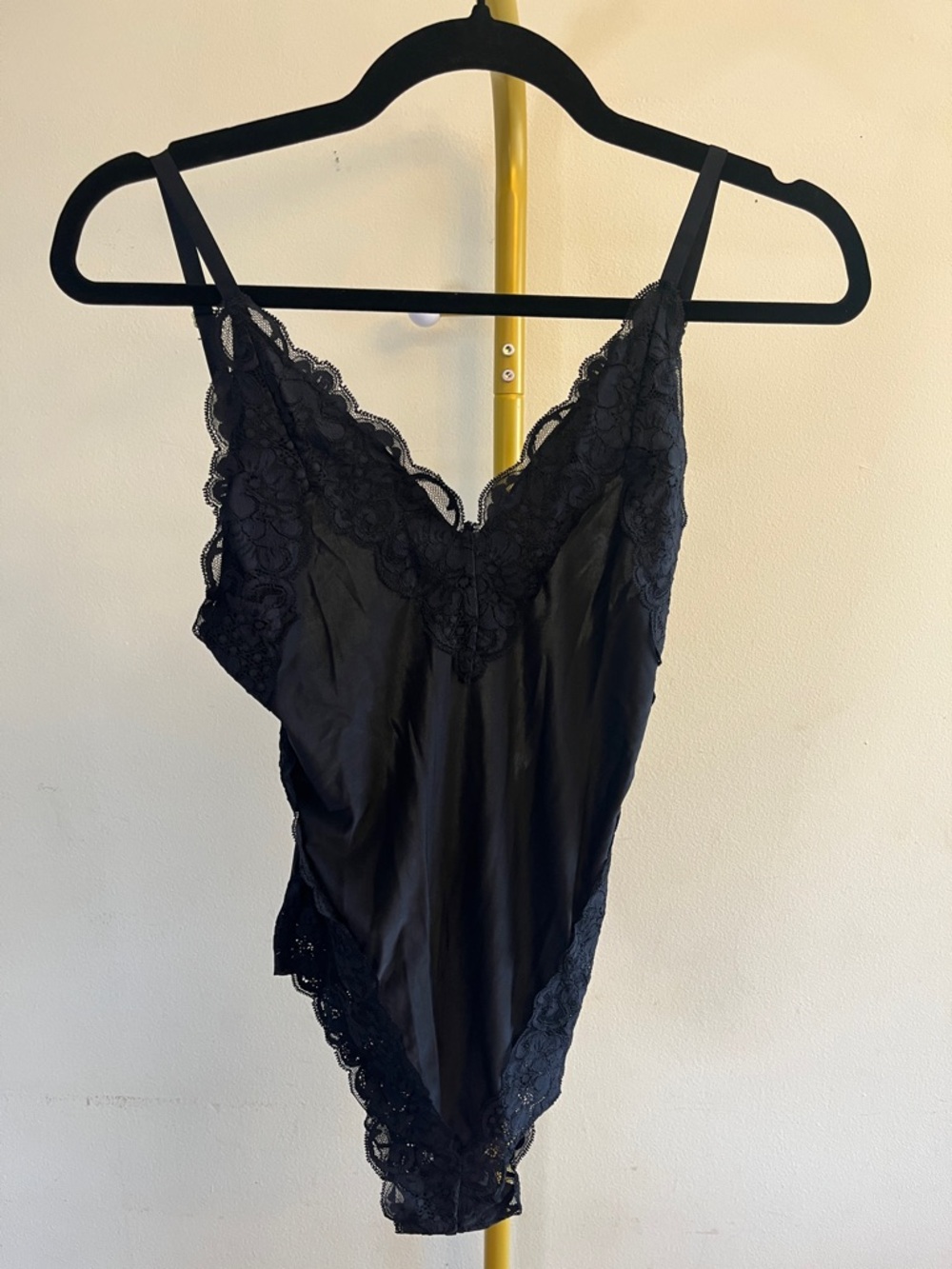 We Are Hah Back Off Black Lace Bodysuit
